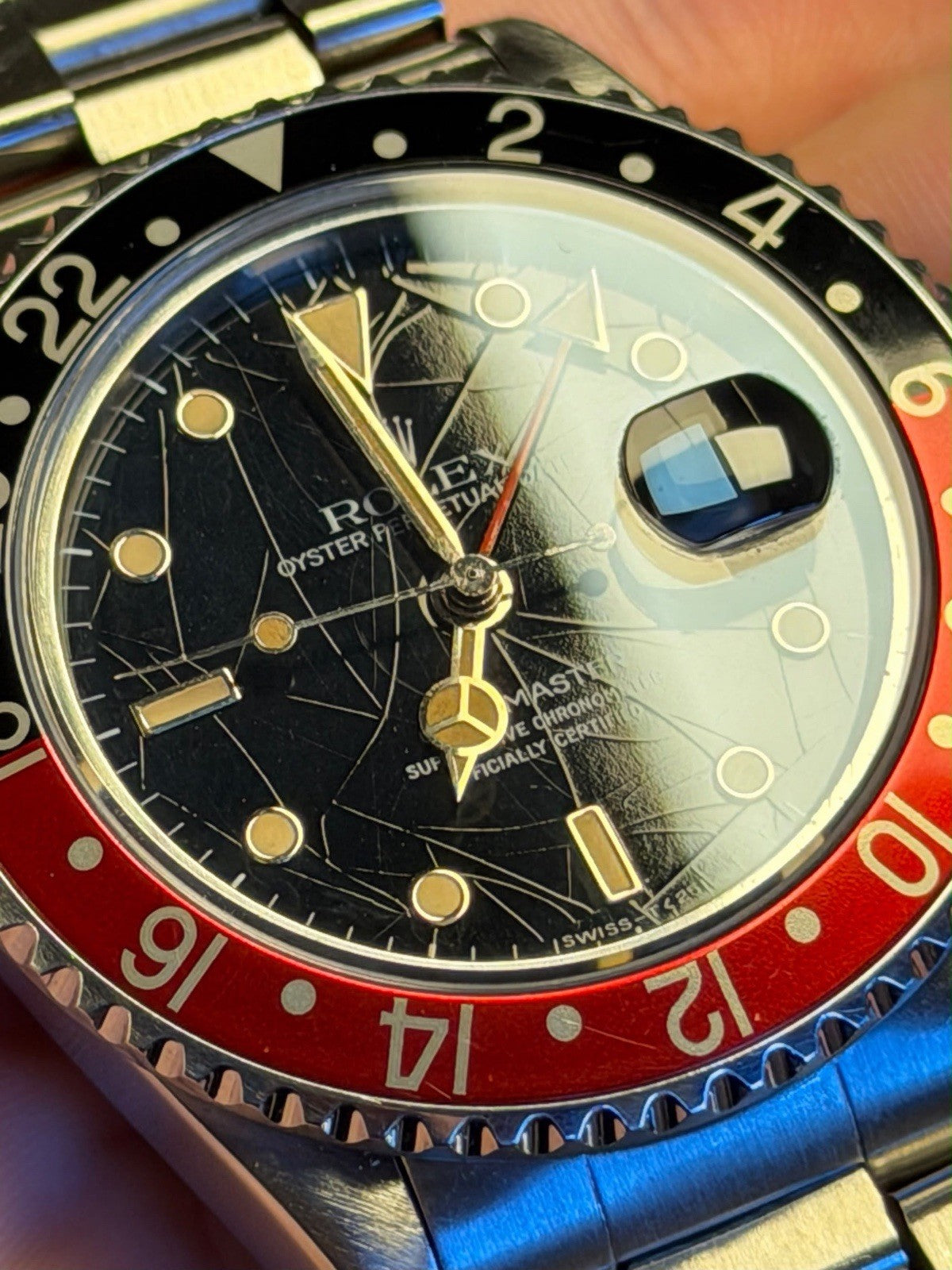 ROLEX GMT 16700 1991 COKE GMT INCREDIBLE PUMPKIN SPIDER DIAL - Collect £85005