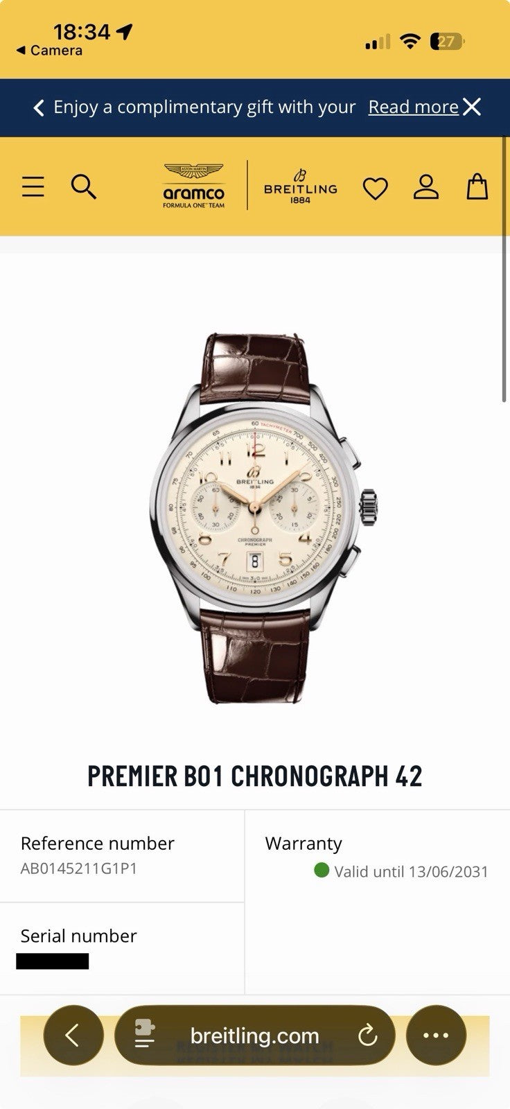 Breitling Premier B01 Chronograph 42mm - Ref AB0145 - £4,250 On Collection5