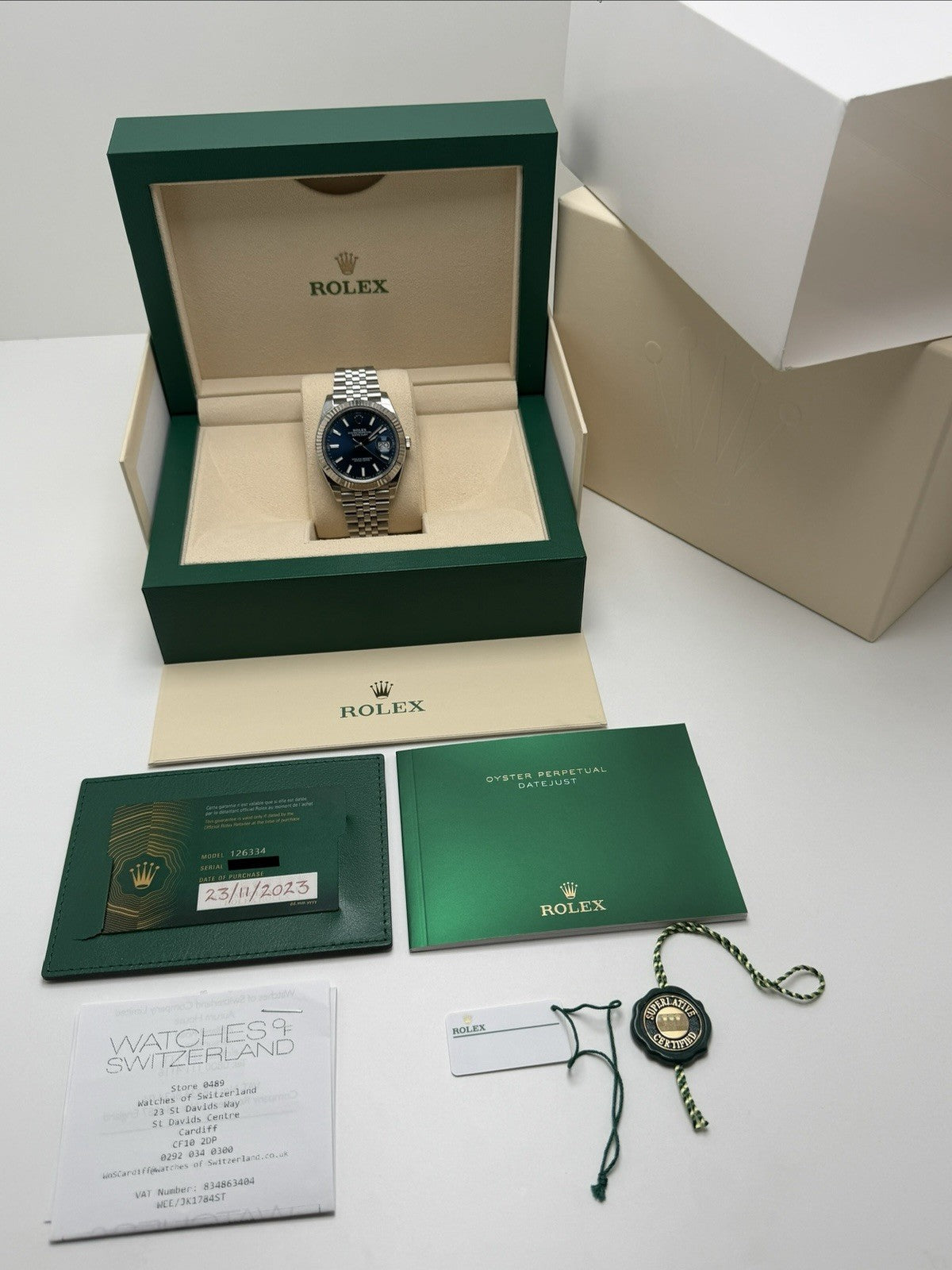 Rolex Datejust 41 - 126334 Blue Batton - 2023 Full Set - £10,995 Collection0