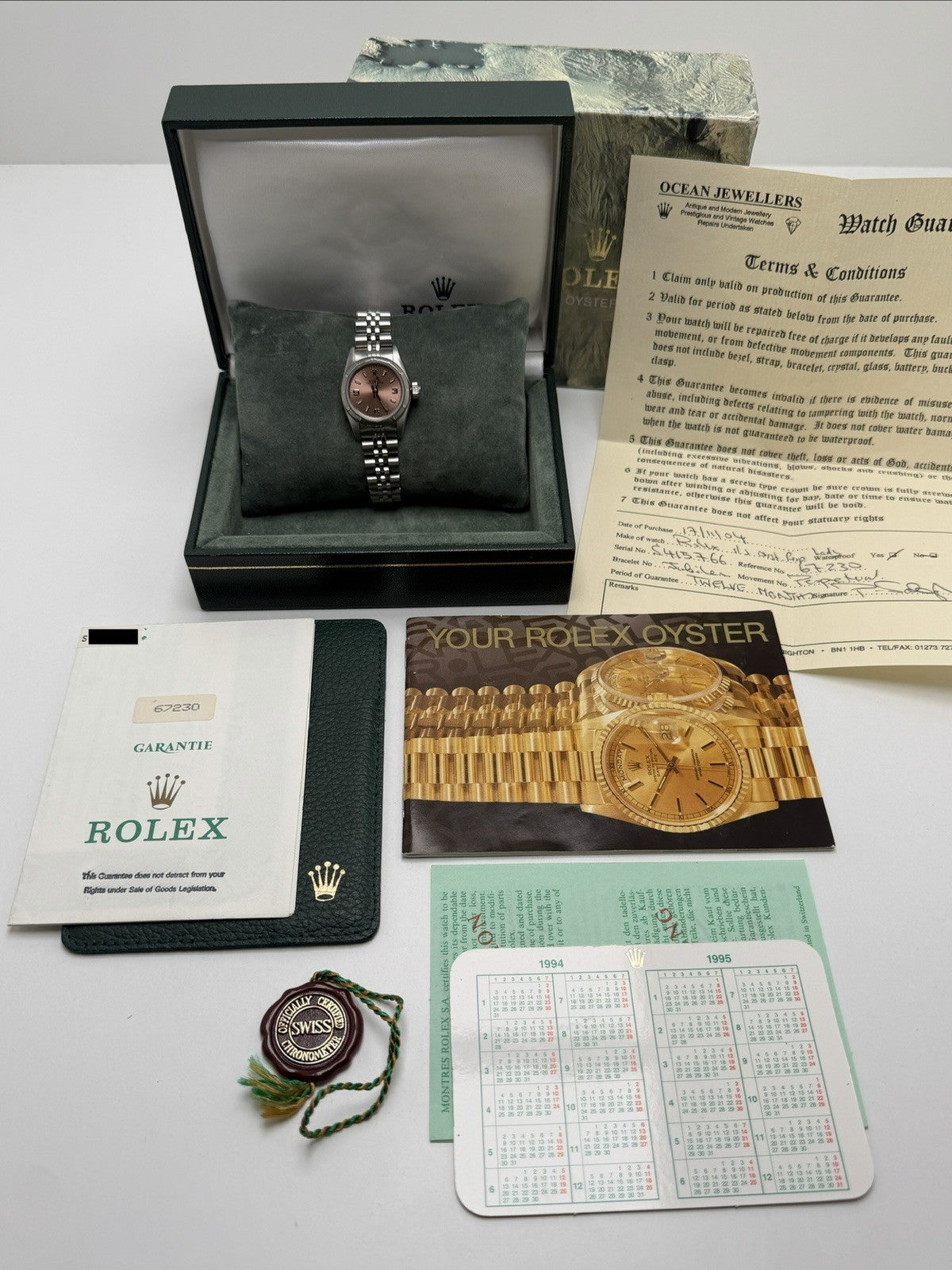 Rolex Oyster Perpetual 24mm - 67230 Pink Arabic Dial - 1994 - £3,250 Collection5