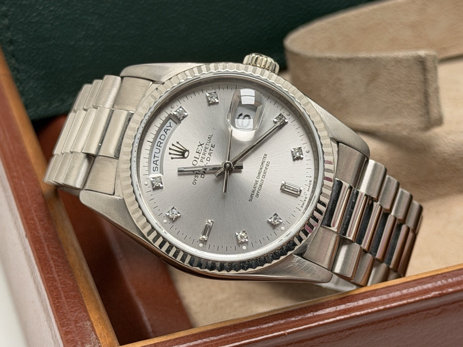 Rolex Day-Date 36 - 18239 White Gold - Diamond Dial - £16,995 On Collection1