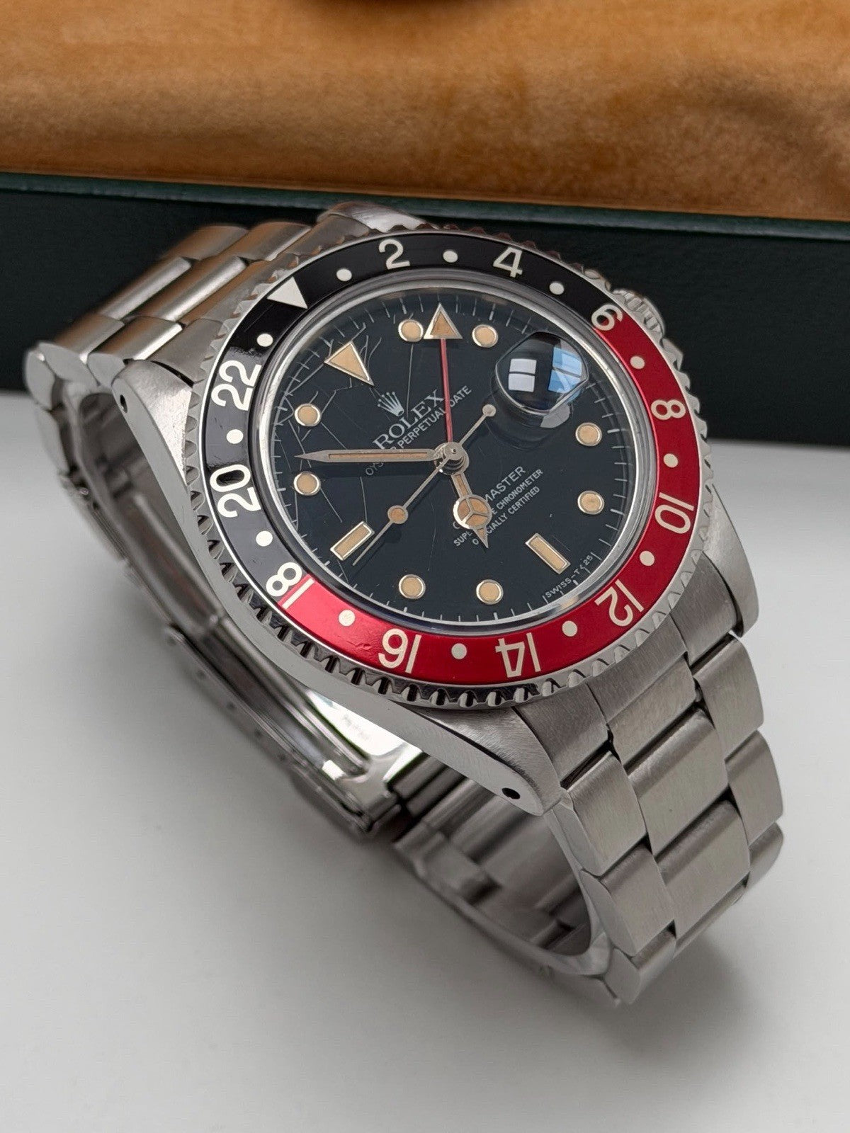 ROLEX GMT 16700 1991 COKE  GMT INCREDIBLE PUMPKIN SPIDER DIAL - Collect £85008