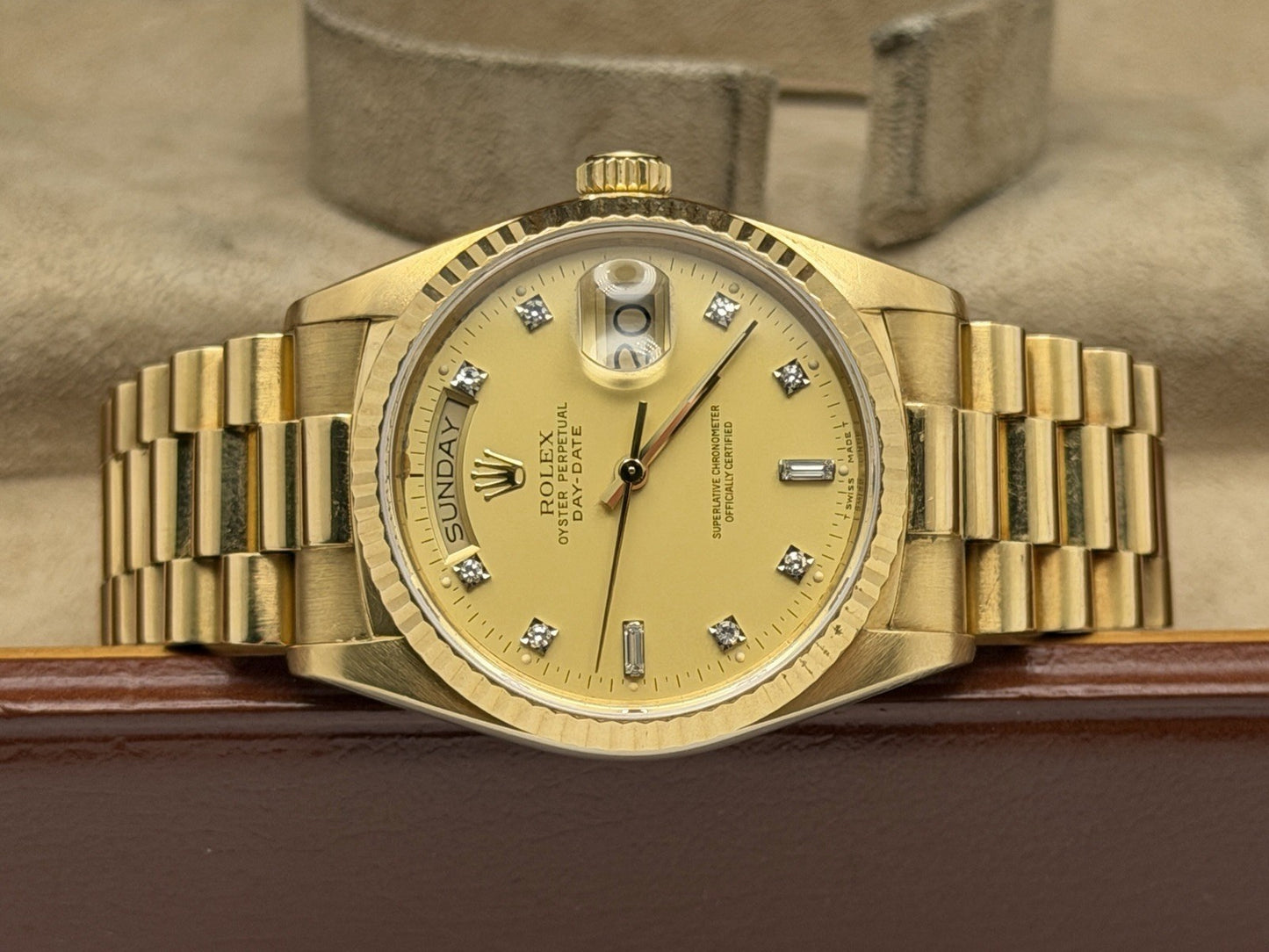 Rolex Daydate 18038 - Champagne Diamond Dial - 1986 - Boxed - £13,750 Collection2