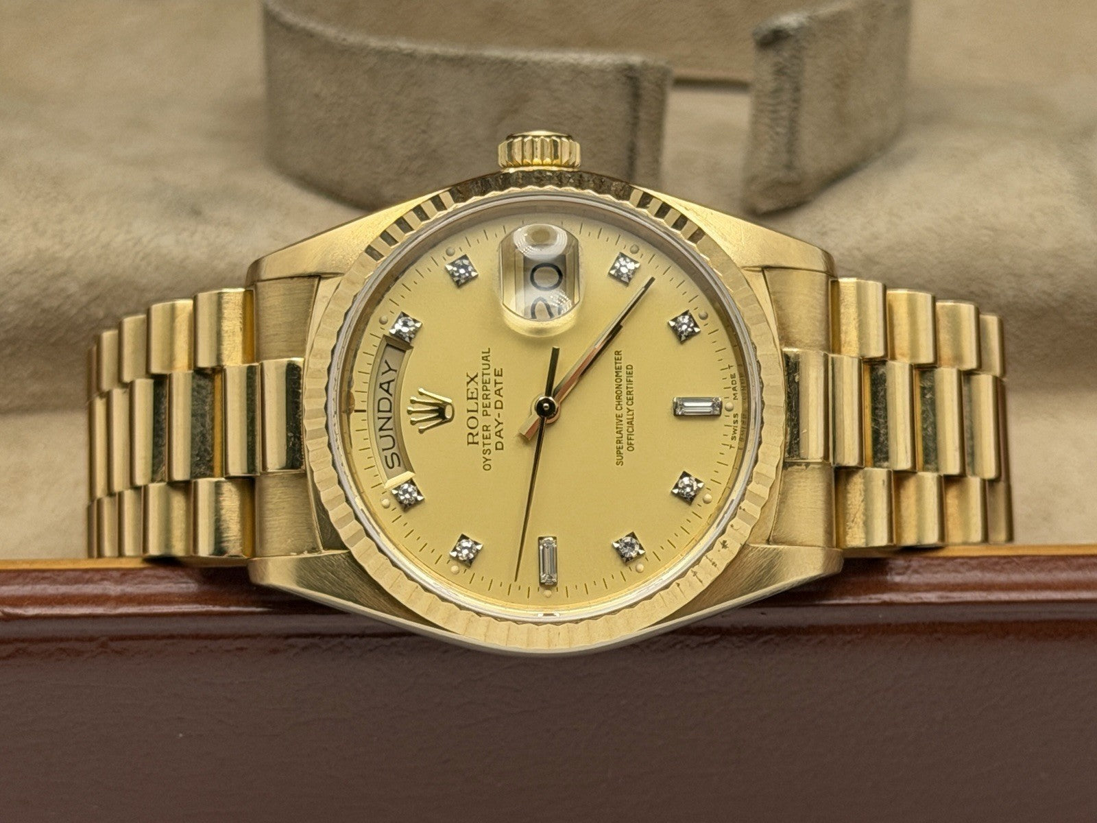 Rolex Daydate 18038 - Champagne Diamond Dial - 1986 - Boxed - £13,750 Collection2