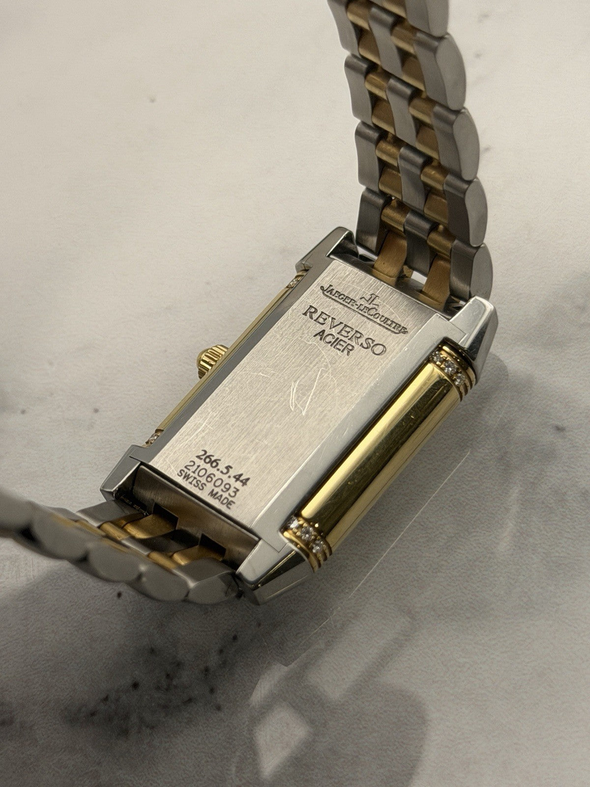 Jaeger LeCoultre 266.5.44 Reverso Acier Duetto Mother Of Pearl Dial Diamonds11