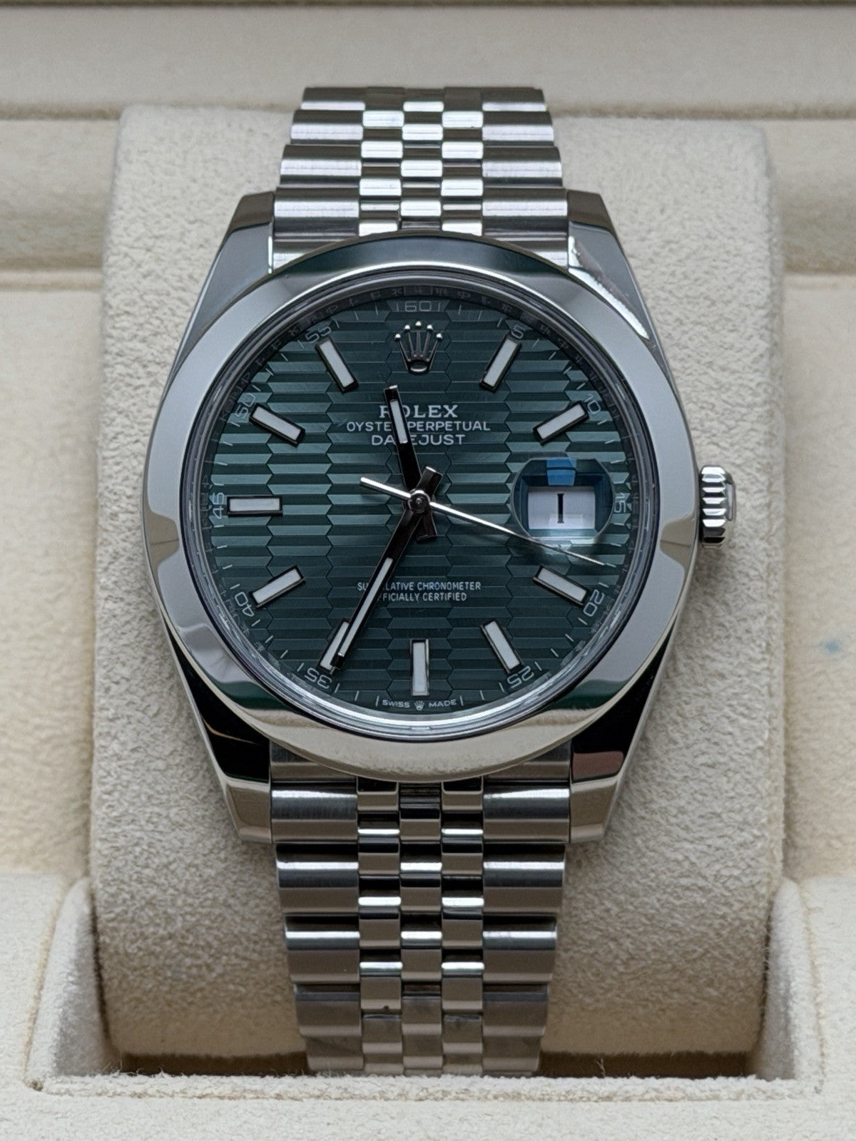 Rolex Datejust 126300 - Green Motif Dial - 2023 Full Set - £10,500 Collection1