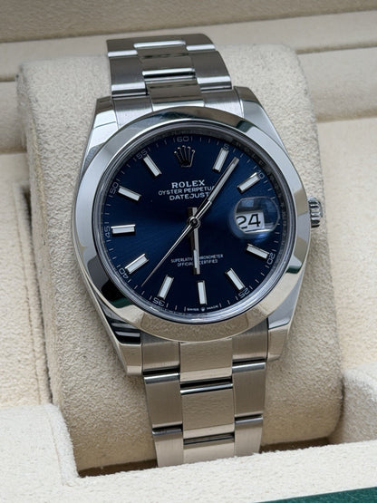 Rolex Datejust 41mm - 126300 Blue Dial - 2022 Full Set - £7,250 On Collection2