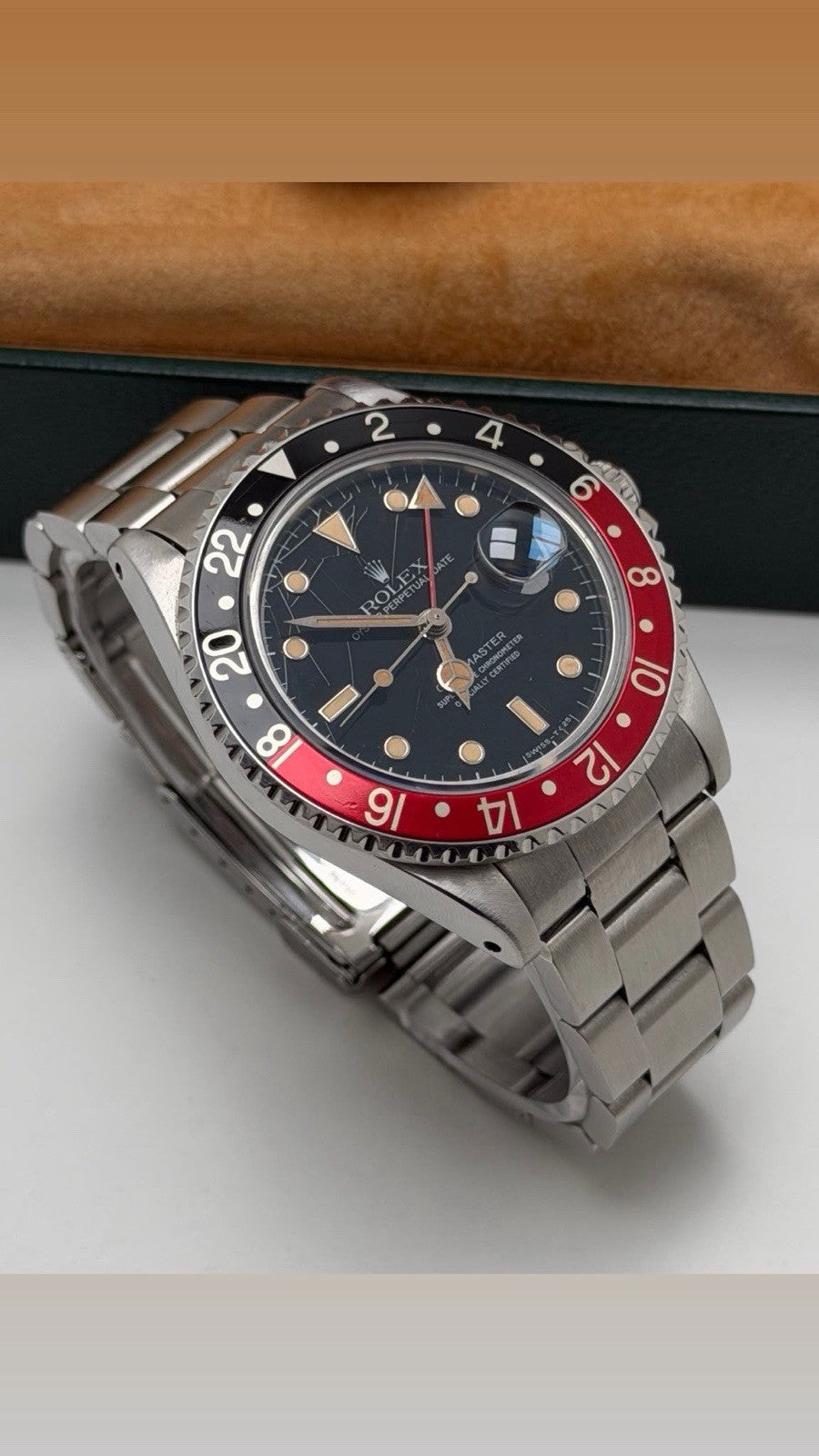 ROLEX GMT 16700 1991 COKE  GMT INCREDIBLE PUMPKIN SPIDER DIAL - Collect £85007