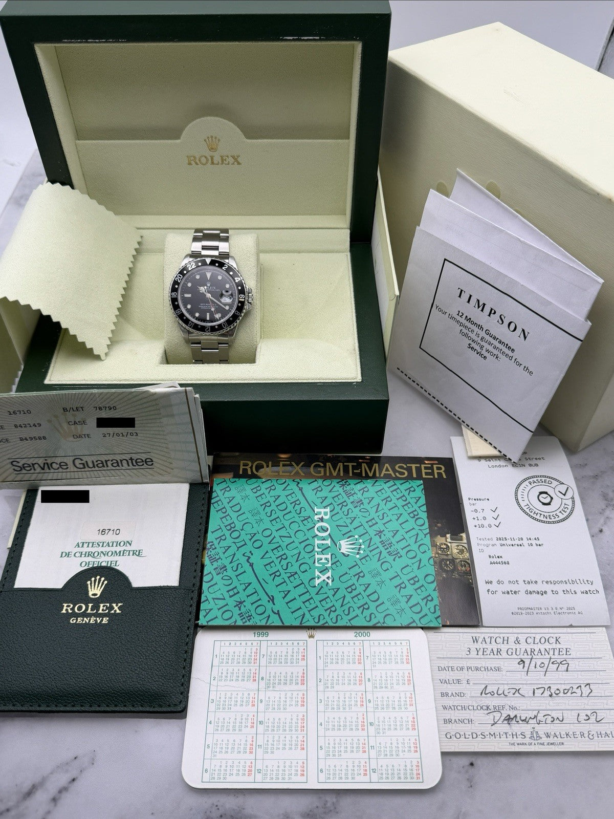 Rolex GMT Master II - 16710 - 1999 - Full Set -Swiss Only Dial £8,250 Collection6