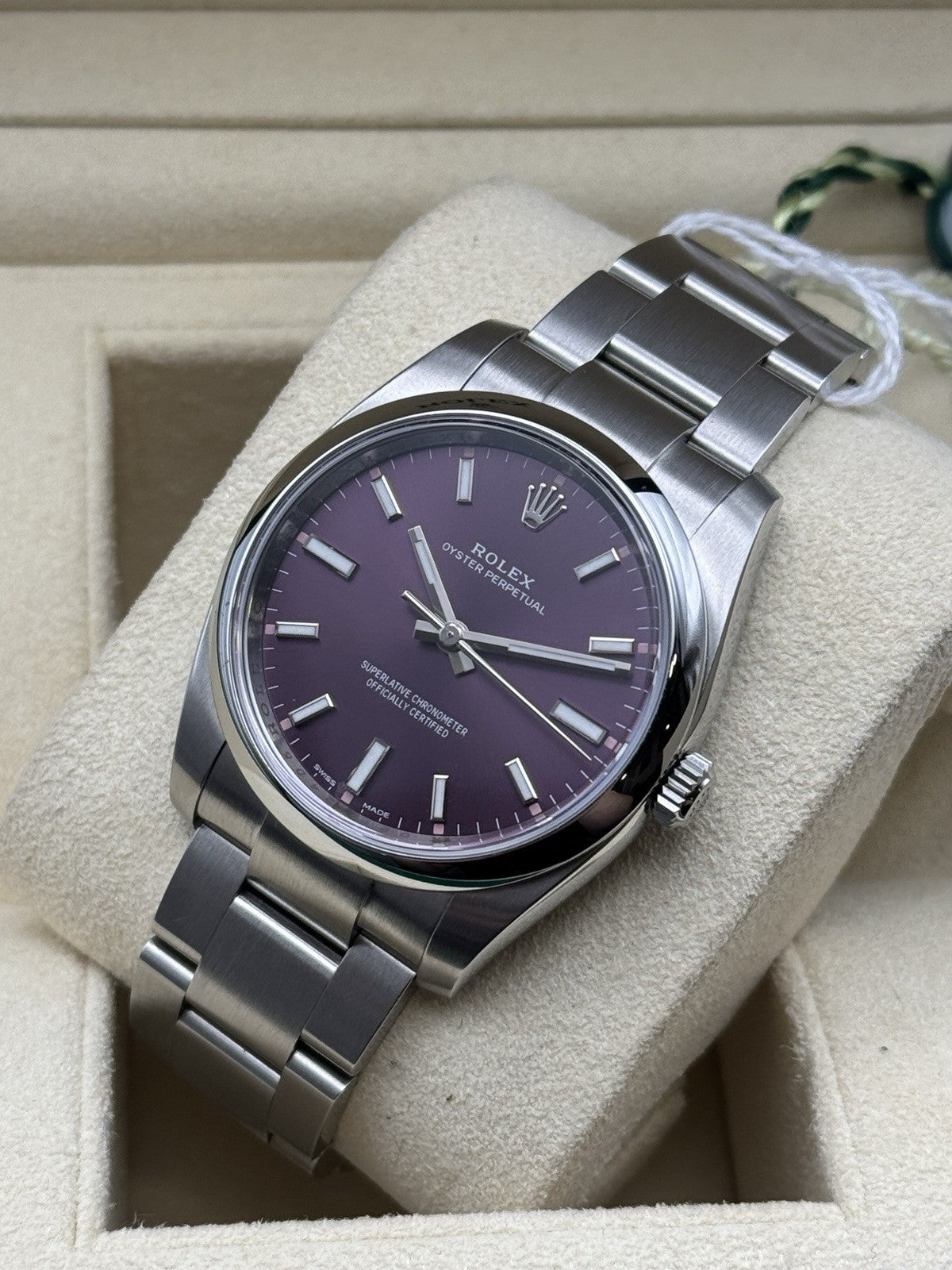 Rolex Oyster Perpetual - 114200 -  34mm - RARE Red Grape Dial - £5250 On Collect0
