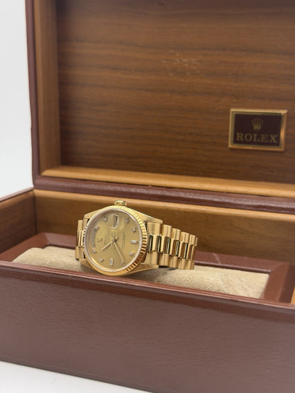 Rolex Day-Date 36 - 18238 - Year 1990 - Diamond Dot - Boxed - £12,995 On Collect10