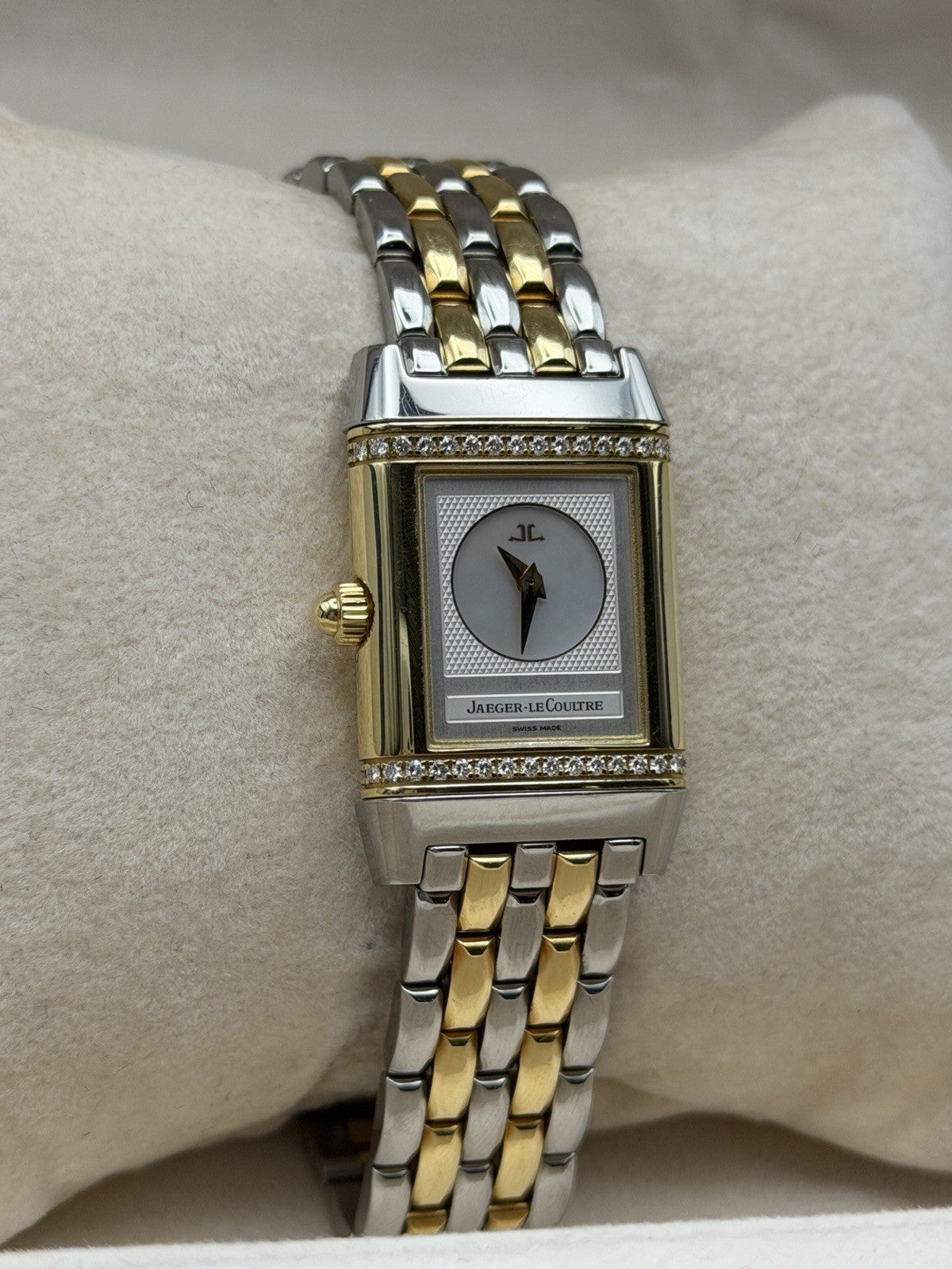 Jaeger LeCoultre 266.5.44 Reverso Acier Duetto Mother Of Pearl Dial Diamonds3