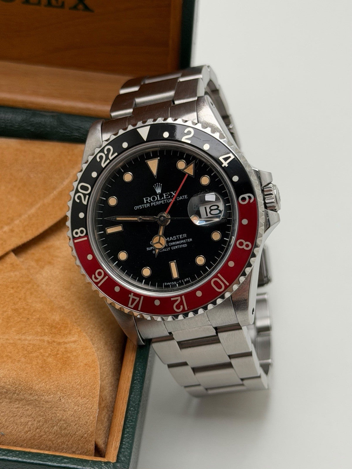 ROLEX GMT 16700 1991 COKE  GMT INCREDIBLE PUMPKIN SPIDER DIAL - Collect £85002