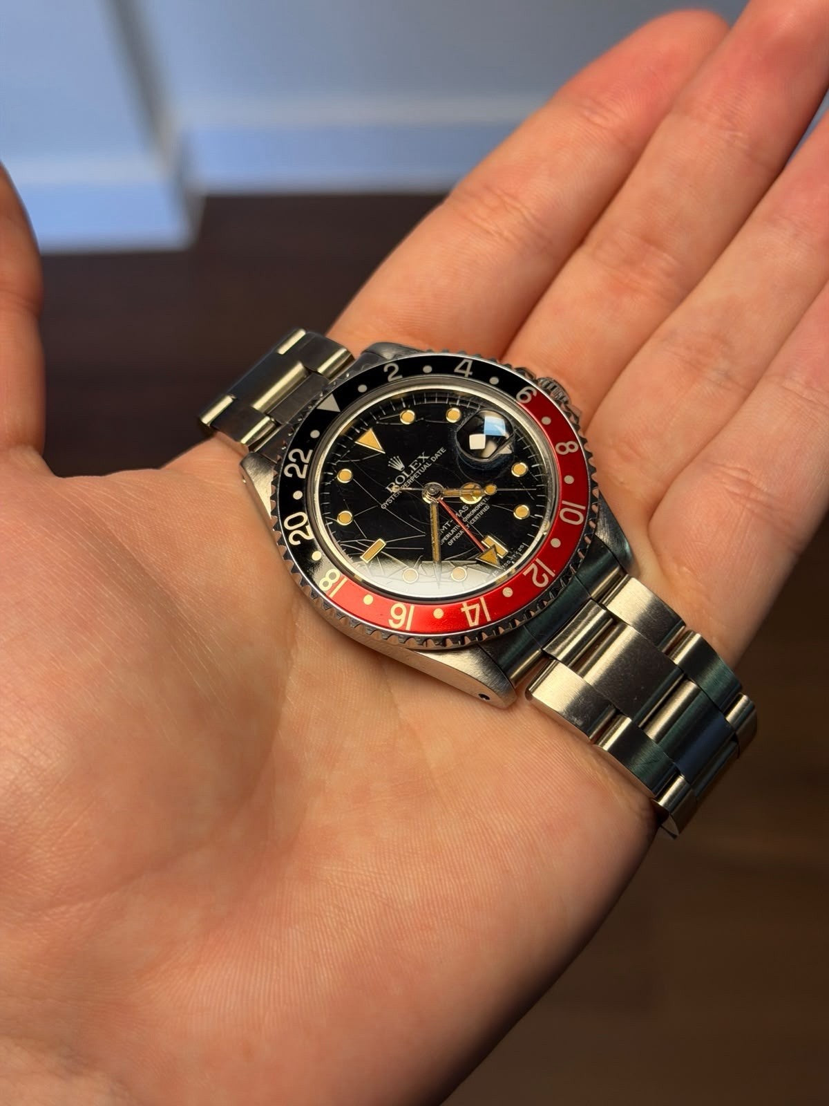 ROLEX GMT 16700 1991 COKE  GMT UNBELIVEABLE PUMPKIN SPIDER DIAL - Collect £79502