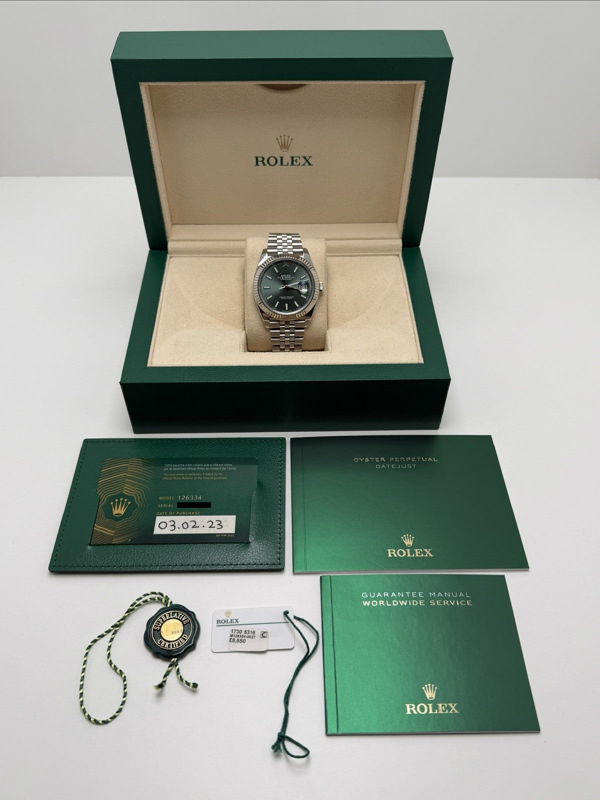 Rolex Datejust 41mm - 126334 Mint Green - 2023 Full Set - £11,500 On Collection1