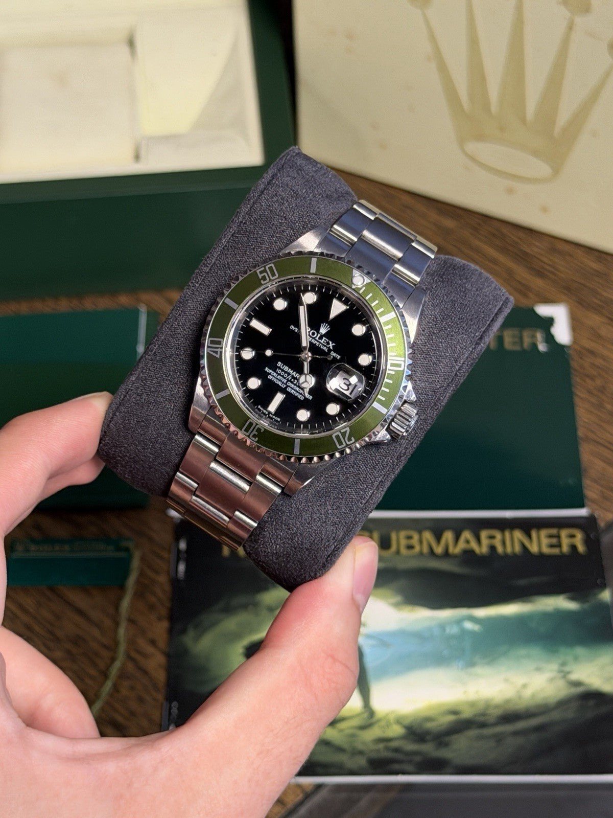 Rolex Submariner - 16610LV ‘Kermit’ - 2008 - Box & Accessories - £8750 Collect3