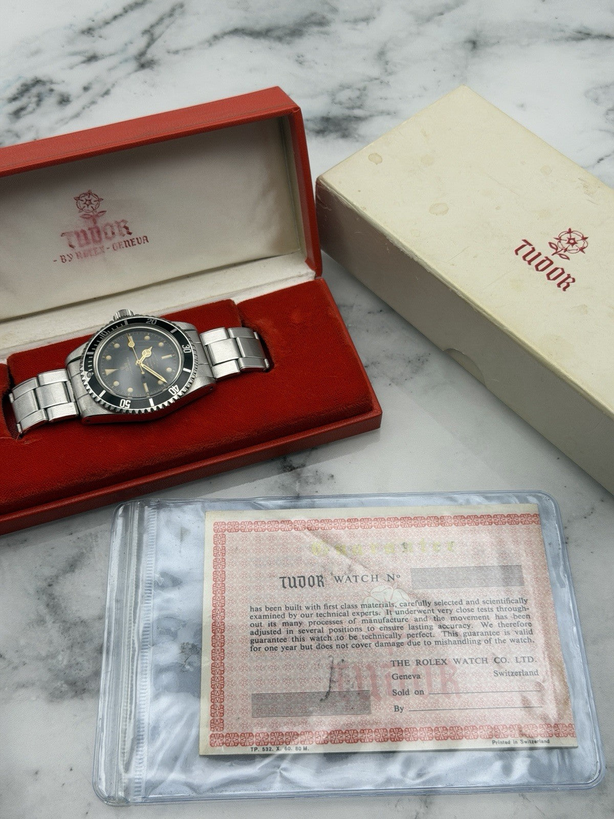 Tudor Submariner 7928 Exclamation Gilt Dial - PCG - 1961 - Box & Papers - £1550012
